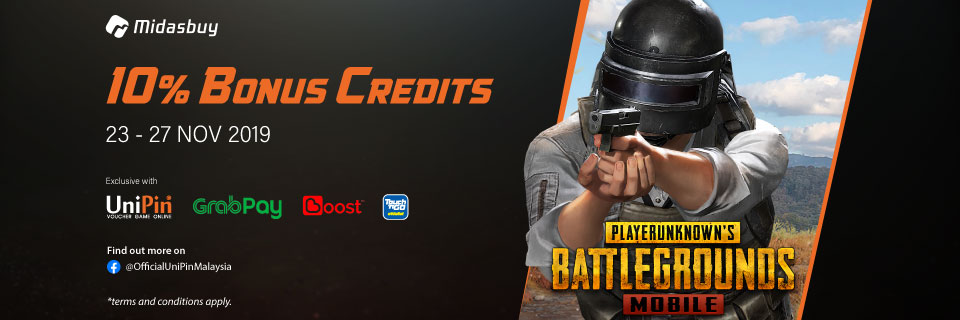 PUBGM 10% Bonus credits event (MY)